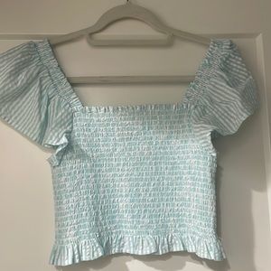 Smocked Crop Top Blouse